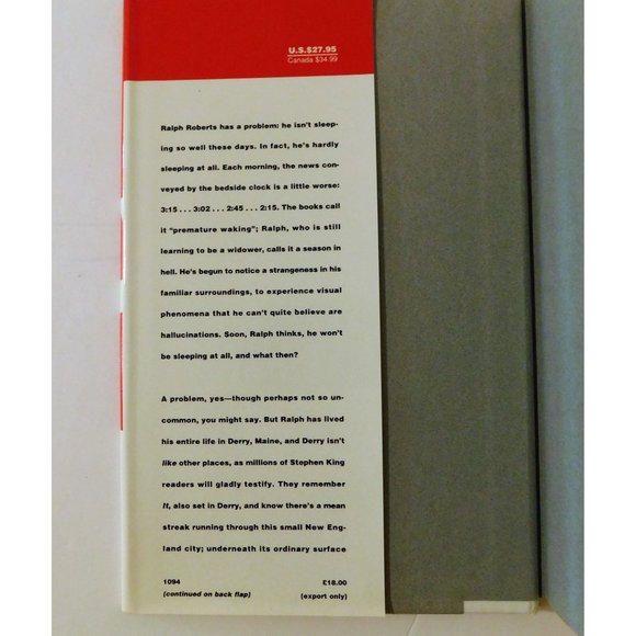 Insomnia by Stephen King 1994 Hardcover Jacket Horror - Picture 4 of 7